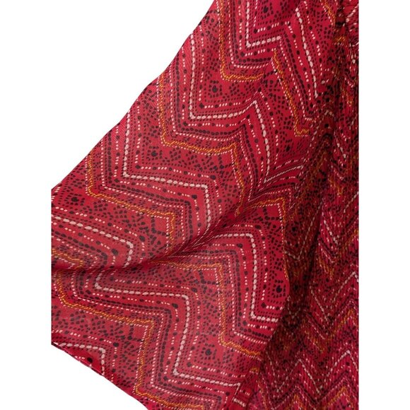 Catherines Top Women Plus sz 1X Artsy Pleated Sheer Stretch Boho Career Western - Picture 8 of 12